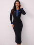 'Rhoswen' Knitted Long Sleeve Sweater Dress - Celes Fashion